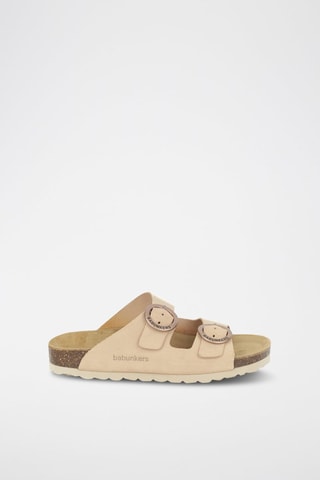 Mules en cuir 
Beige