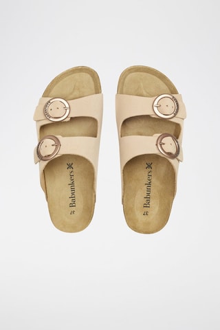 Mules en cuir 
Beige