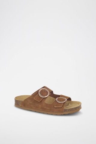 Mules en cuir 
Marron