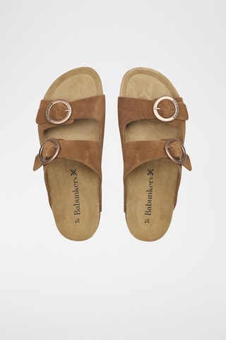 Mules en cuir 
Marron