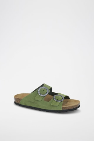 Mules cuir 
Vert