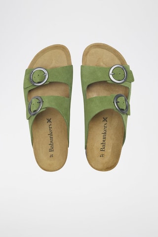 Mules cuir 
Vert