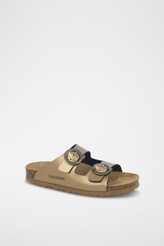 Mules en cuir 
Beige
