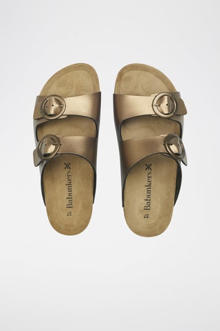 Mules en cuir 
Beige