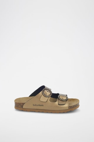 Mules en cuir 
Beige