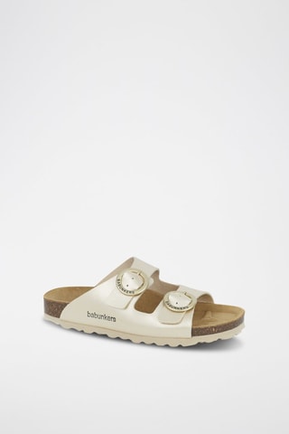 Mules en cuir  
Beige