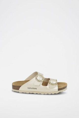Mules en cuir  
Beige