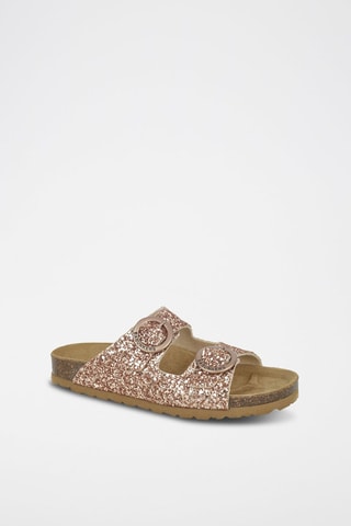 Mules en cuir 
Rose