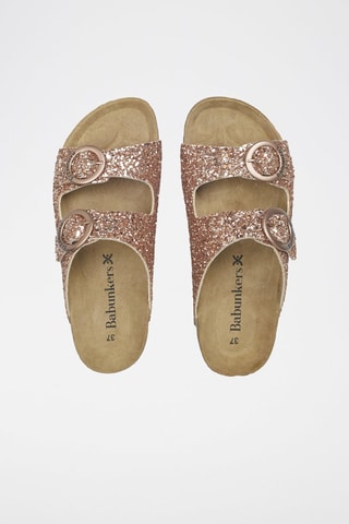 Mules en cuir 
Rose