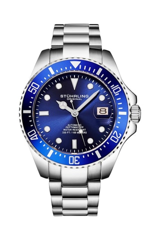Montre automatique en acier - Argenté et bleu