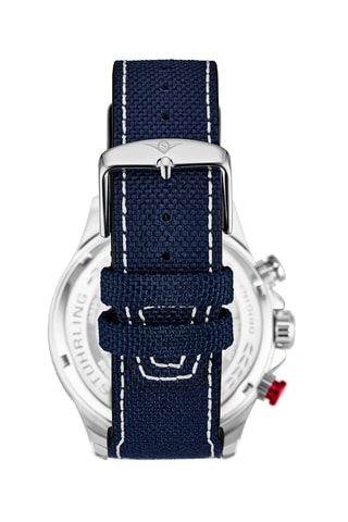 Montre à quartz en cuir et tissu Cordura - Chronographe - Bleu