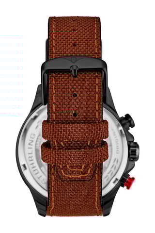 Montre à quartz en cuir et tissu Cordura - Chronographe - Marron et noir
