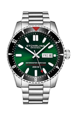 Montre automatique en acier Aquadiver - Argenté et vert