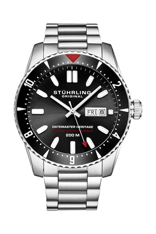 Montre automatique en acier Aquadiver - Argenté et noir