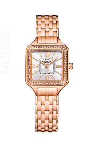 Montre à quartz en acier Doré rose