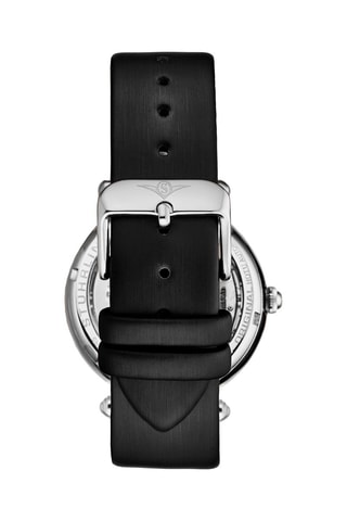 Montre automatique en cuir Noir et argenté