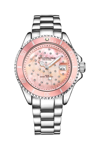 Montre à quartz en acier et nacre Vogue
