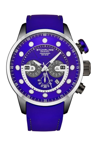 Montre à quartz en silicone - Chronographe - Bleu