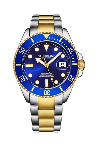 Montre à quartz en acier - Bleu et argenté
