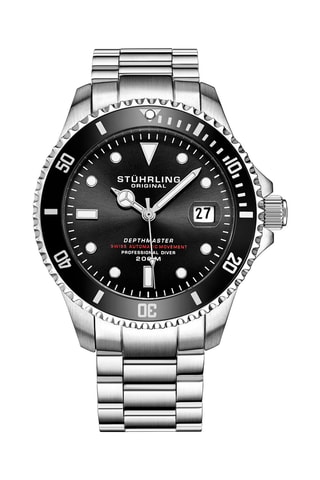 Montre automatique en acier Aquadiver - Argenté et noir