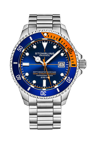 Montre automatique en acier Depthmaster Heritage - Argenté et bleu
