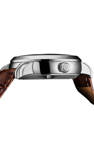 Montre automatique en cuir Argenté et marron