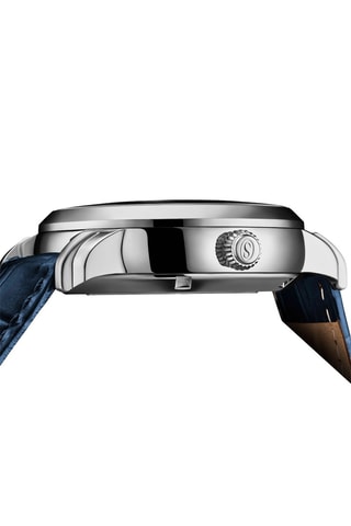 Montre automatique en cuir Argenté et bleu