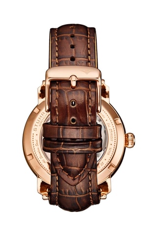 Montre automatique en cuir Doré et marron