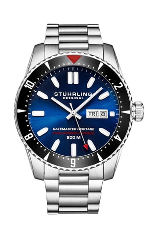 Montre automatique en acier Aquadiver - Argenté et bleu