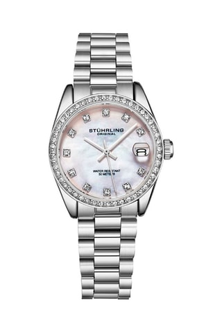Montre à quartz en acier et nacre Vogue