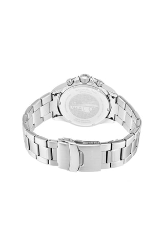 Montre à quartz en acier Monaco - Tachymètre et chronographe - Argenté et noir