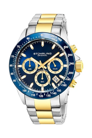 Montre à quartz en acier Aquadiver - Chronographe, tachymètre et fonction GMT - Argenté et doré