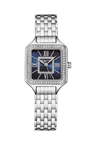 Montre à quartz en acier Argenté et bleu