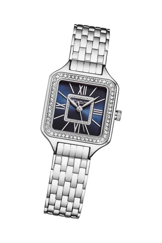 Montre à quartz en acier Argenté et bleu