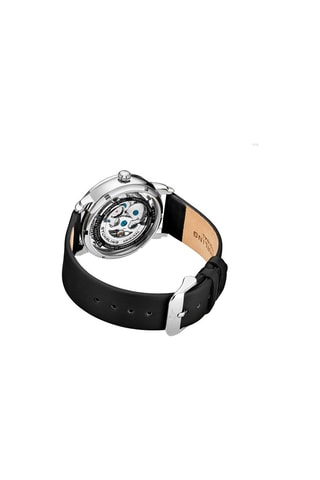 Montre automatique en cuir Legacy - Noir et argenté