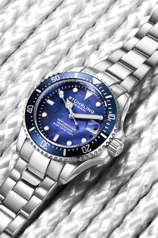 Montre à quartz en alliage et nacre Aquadiver
