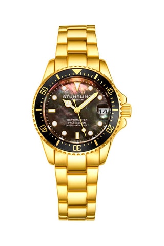 Montre à quartz en acier Aquadiver - Doré et noir