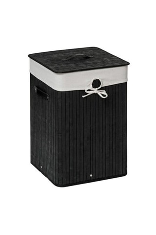Cesta de roupa de bambu Preto - 35 x 35 x 50 cm