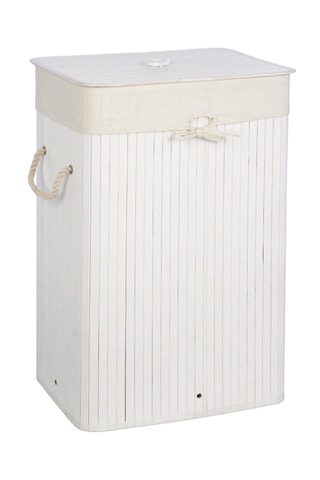 Cesto da roupa em bambu Kankyo Branco - 30 x 40 x 60 cm