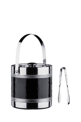 Balde gelo com pinça aço inoxidável - 16 cm