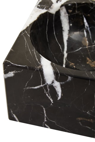 Tigela em mármore Salmo - 15 x 9,5 x 15 cm - Preto e branco