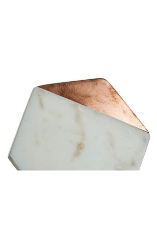 4 bases para copos em mármore e cobre 10 cm