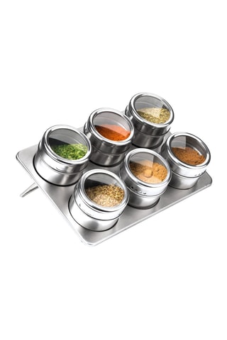 Suporte especiarias aço inoxidável 6 frascos