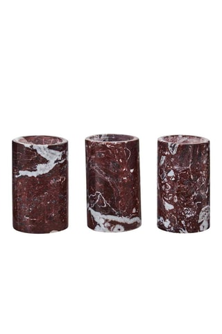 3 castiçais em mármore Salmo Vermelho