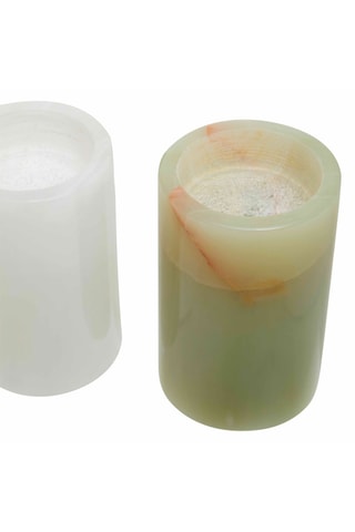 3 castiçais Oleena Branco e bege