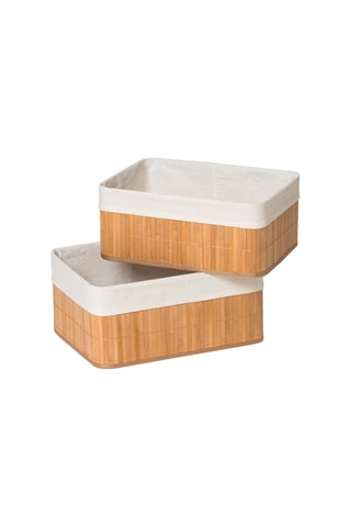 2 caixas de arrumação Kankyo Natural - 18 x 40 x 28 cm