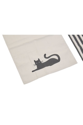 3 panos Black Cat Branco e preto