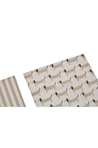 3 panos Sausage Dog Branco e cinzento