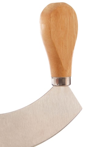 Picador de aço inoxidável e tábua de bambu - 20 cm