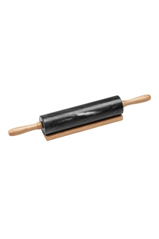 Rolo de pastelaria em mármore e pinho - 46 cm